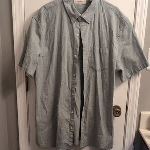 Hawker Rye Light Teal Green Stretch Chambray Short Sleeve Shirt XXL Tall